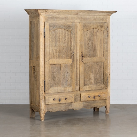 Antique Bleached Oak Armoire