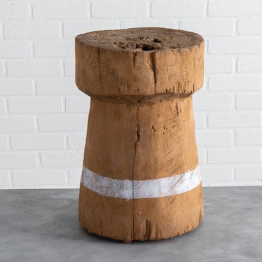 Teak Dulung Striped Stool