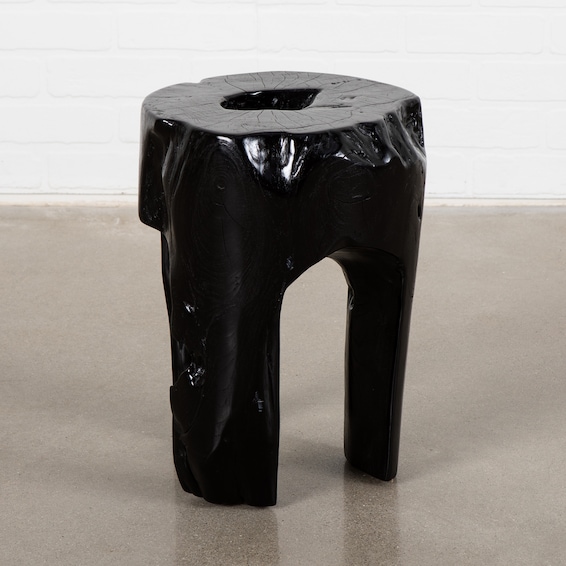 Black Teak Leg Stool