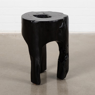 Black Teak Leg Stool