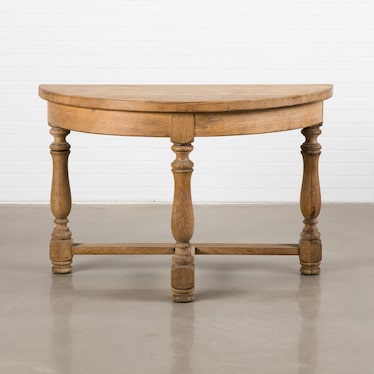 Antique French Oak Demilune Table I