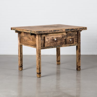 Antique Folding Leaf Wood Work Table