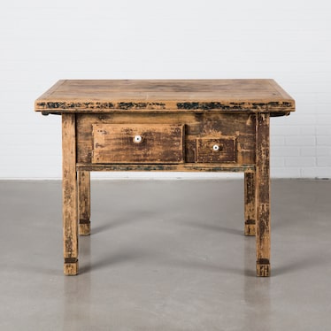 Antique Folding Leaf Wood Work Table
