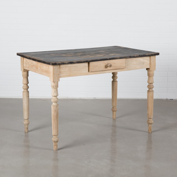 Antique Black Patina Wood Table