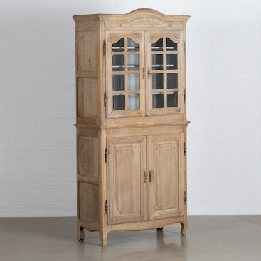 Antique Bleached Oak Vitrine