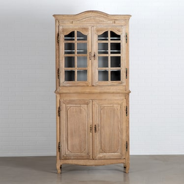 Antique Bleached Oak Vitrine