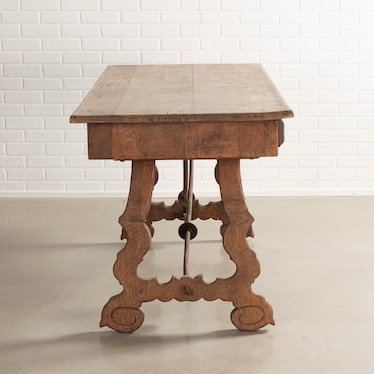 Antique Desk W/ Metal Bar