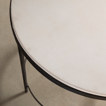 Single White Stone Table