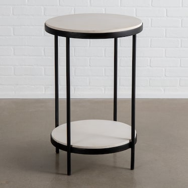 Double White Stone Table