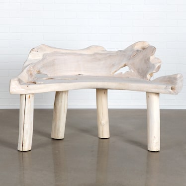 Bleached Organic Teak Bench