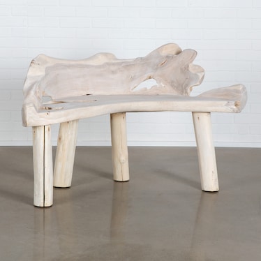 Bleached Organic Teak Bench