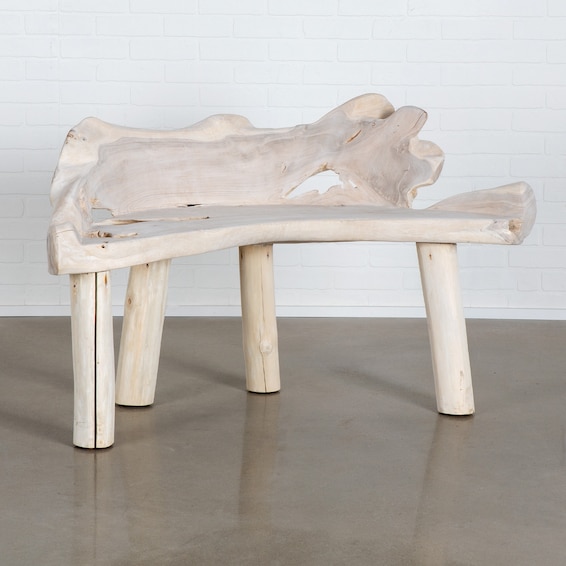 Bleached Organic Teak Bench