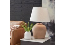 al brown metal table lamp   