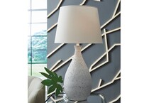 al white metal table lamp   