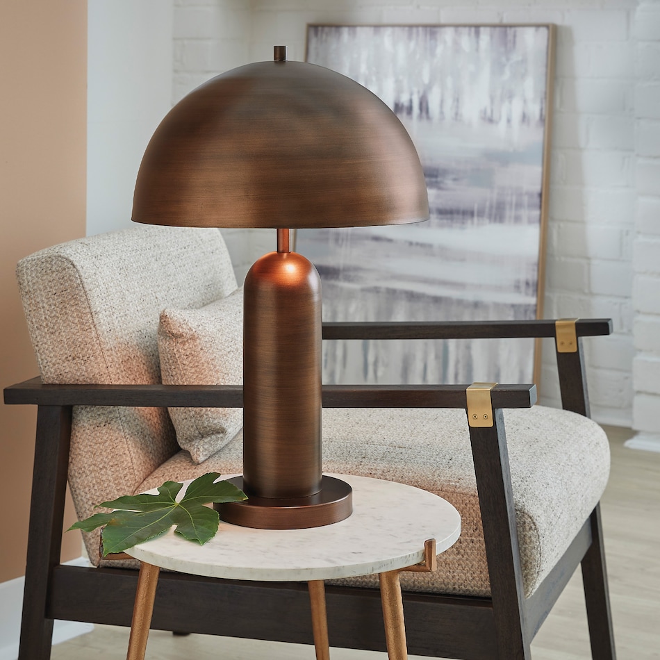 al gold metal table lamp   