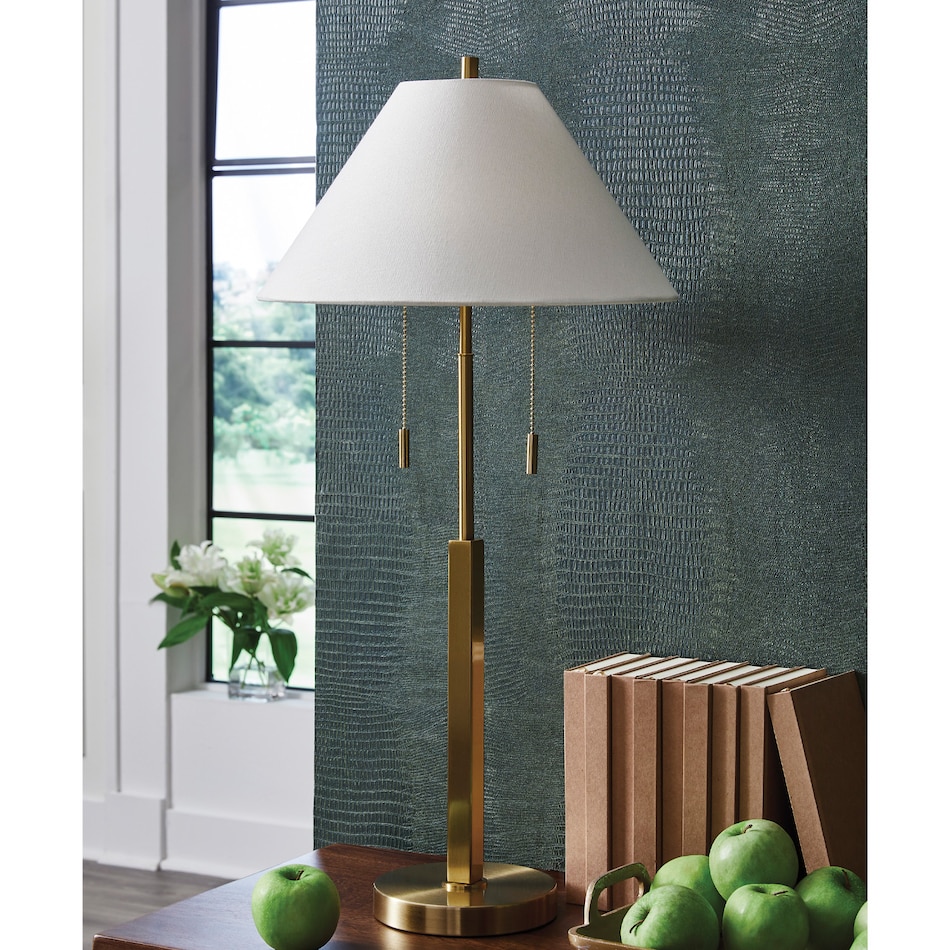 al gold metal table lamp   