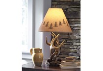 al brown wood table lamp   