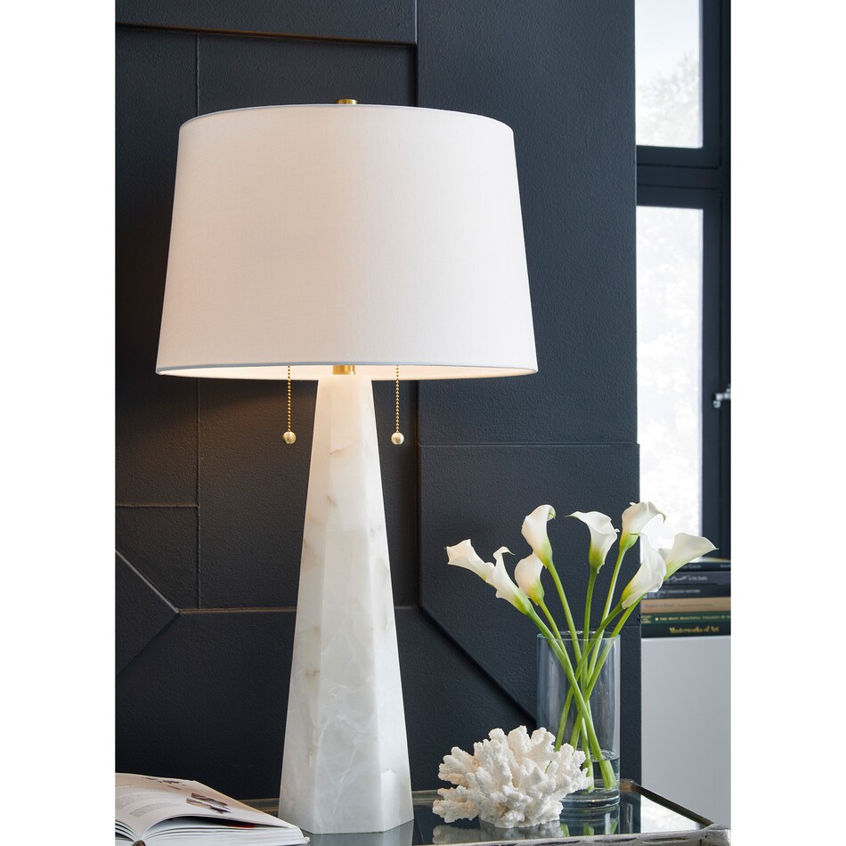 al white glass table lamp   