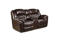 almond sectional w recliner   