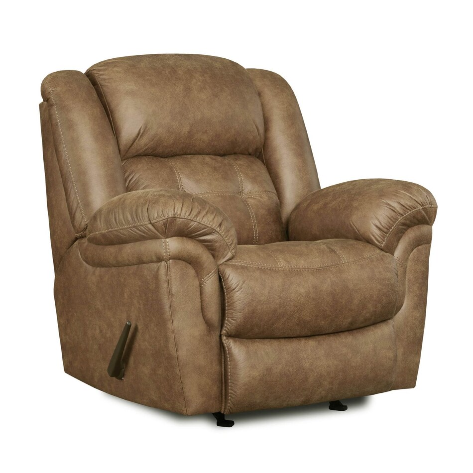 almond sectional w recliner   