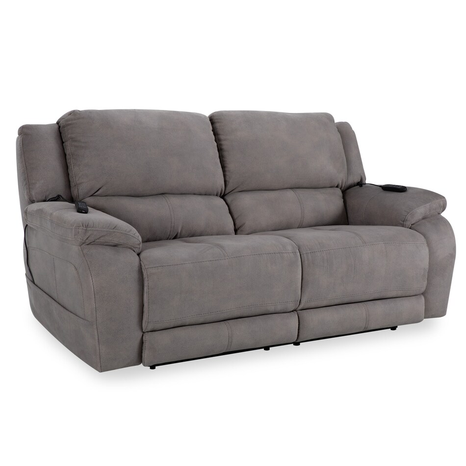 alvarado nickel casual transitional recl sofa   