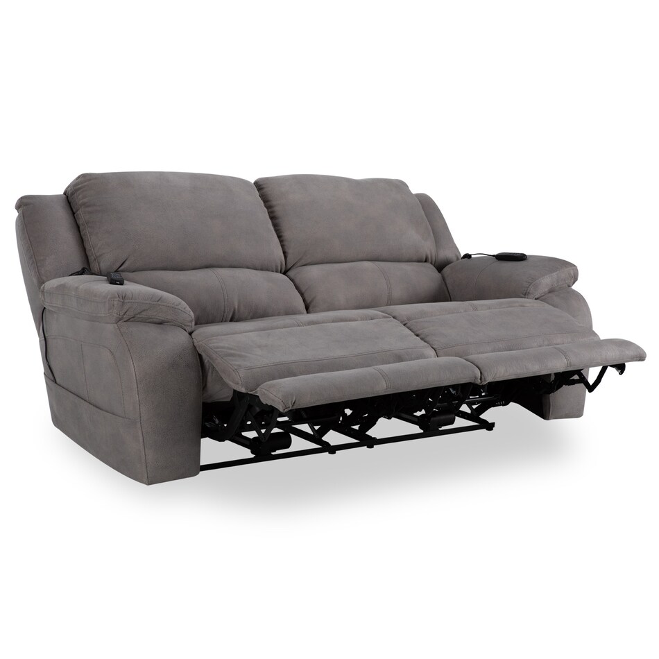 alvarado nickel casual transitional recl sofa   