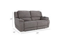 alvarado nickel casual transitional recl sofa   