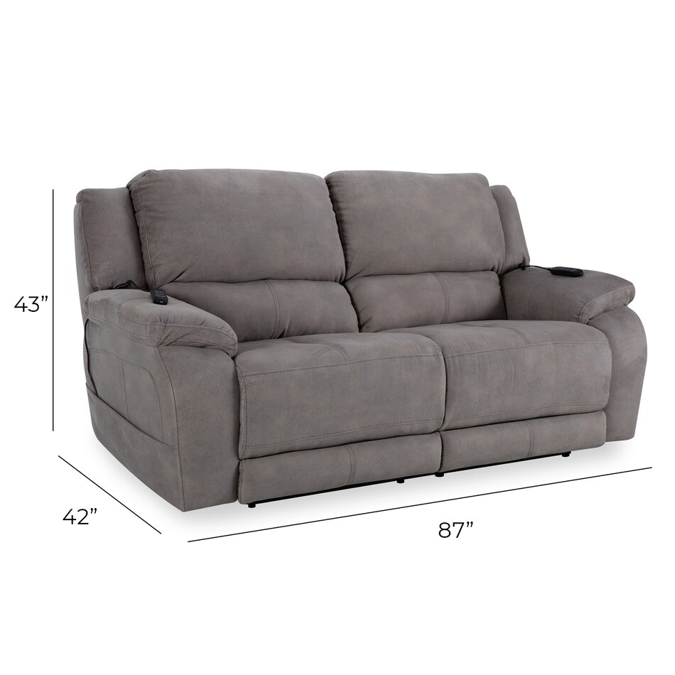 alvarado nickel casual transitional recl sofa   