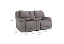 alvarado nickel casual transitional recl sofa   