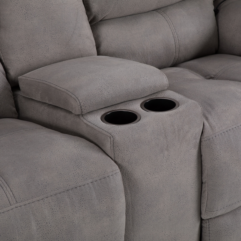 alvarado nickel casual transitional recl sofa   