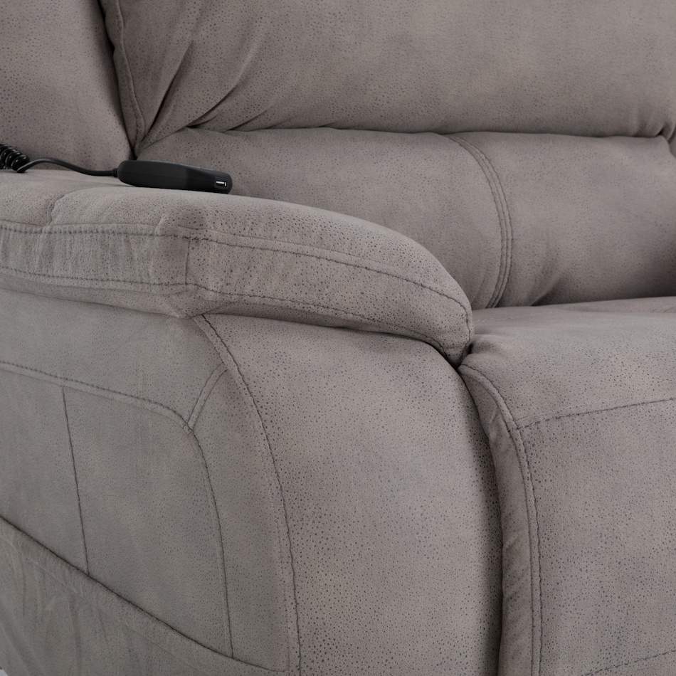 alvarado nickel casual transitional recl sofa   