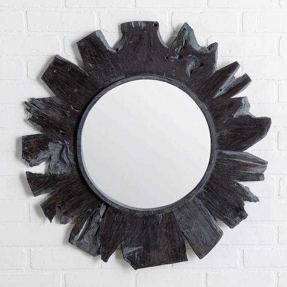 Teak Sunflower Mirror