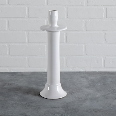 Quill Large White Candlestick