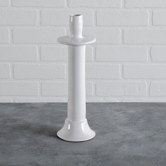 Quill Large White Candlestick