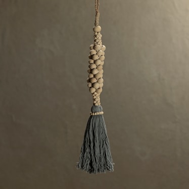 Assorted Woven Tassel - White / Grey