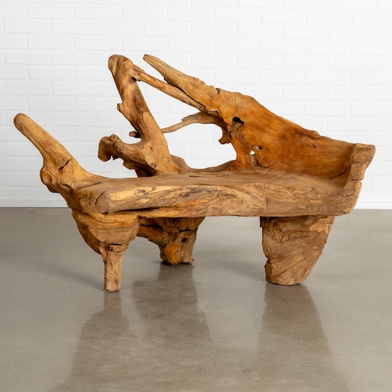 Natural Teak Root Bench