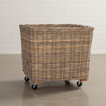 Rolling Small Rattan Basket