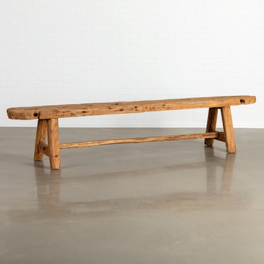 Oval Natural Teak Bench