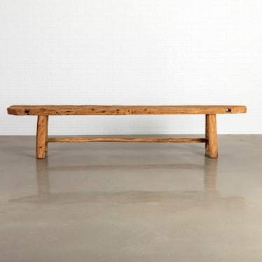 Oval Natural Teak Bench