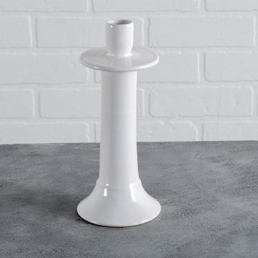 Quill Medium White Candlestick