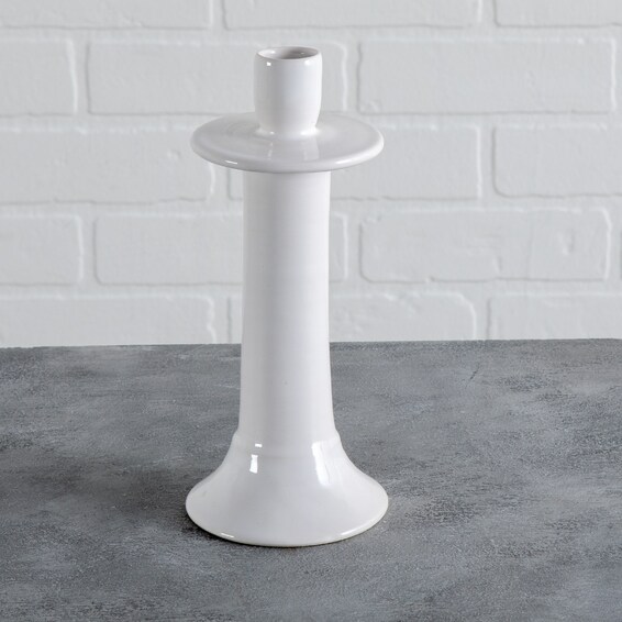 Quill Medium White Candlestick