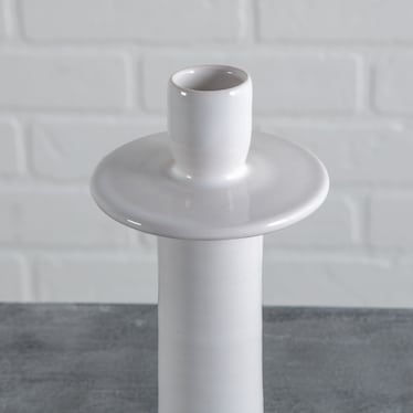 Quill Medium White Candlestick