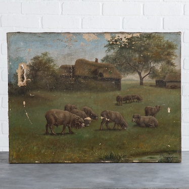 Antique Sheep Painting