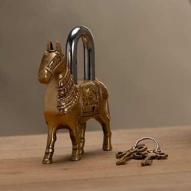 Brass Lock Horse