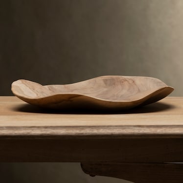 Natural Teak Wavy Plate