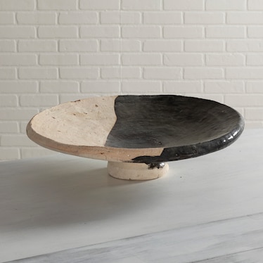 Half Black Glazed Platter