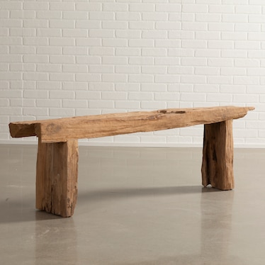 Natural Teak Thick Leg Bench