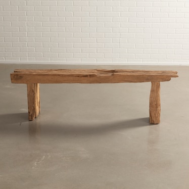 Natural Teak Thick Leg Bench