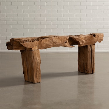 Slab Teak Bench Natural