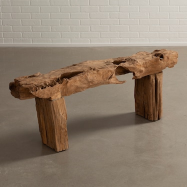 Slab Teak Bench Natural